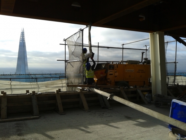 Concrete Pump on 34th Floor