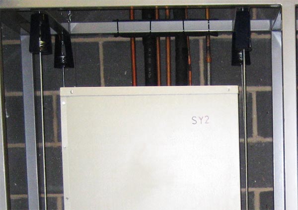 Close up of Spring Hanger Installation