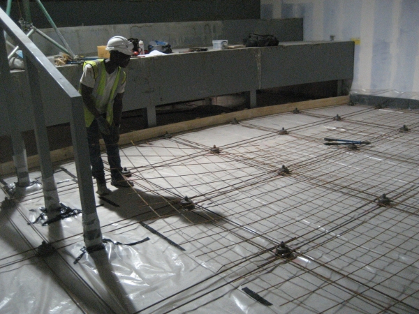Floating Floor laid out for concrete